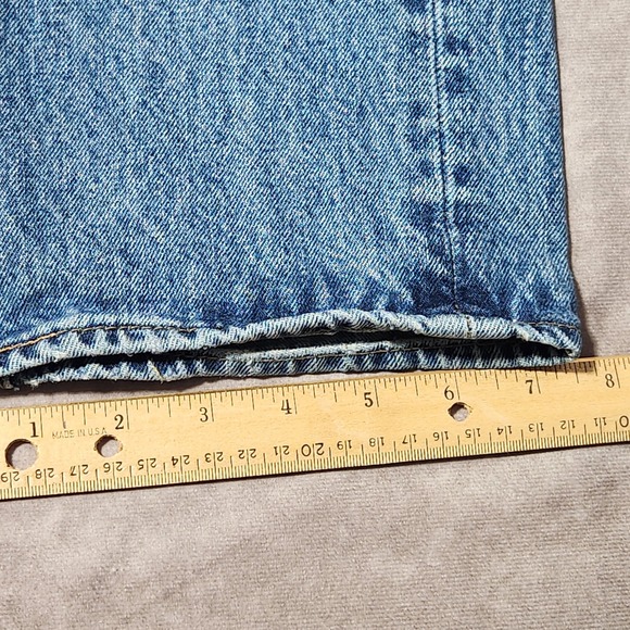 Levis 501 Original Fit Straight Jeans Wash Blue Denim Button Fly 32x29 Mens - Picture 10 of 10